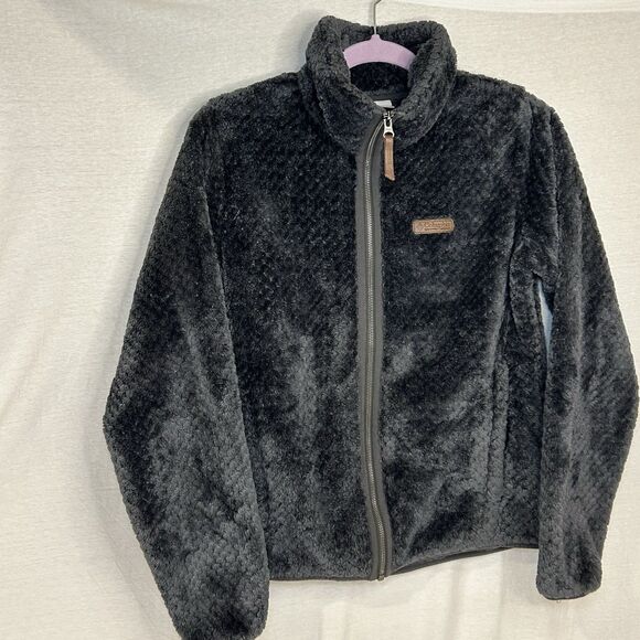 Columbia Fire Side 2 Sherpa Jacket Womens Medium Gray Full Zip Fleece - Picture 1 of 8